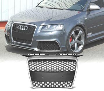 CALANDRE AUDI A3 05-08 CHROMÉ NOIR MATE, Verzenden