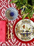 Omaanse tafelkleed in ikat-stijl voor grote tafels. -