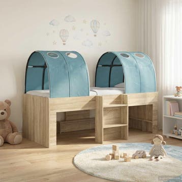 vidaXL Kinderhoogslaper met tunnel 3 st Sonoma Eiken en, Verzenden