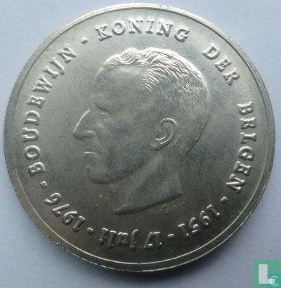 België 250 francs 1976 (NLD - grote B) 25 years Reign of.., Timbres & Monnaies, Monnaies | Belgique, Envoi