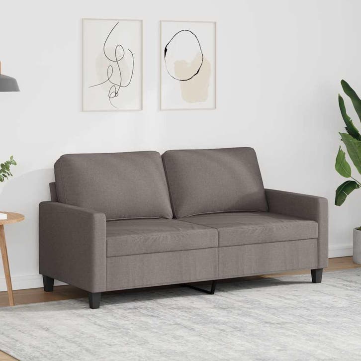 vidaXL Tweezitsbank / zetel 140 cm stof taupe, Huis en Inrichting, Zetels | Zetels, Nieuw, Verzenden