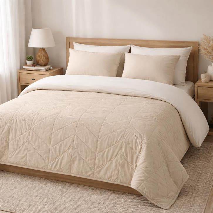 Dekbedovertrek met bedsprei - 200 x 200/220 cm + 220 x 220, Huis en Inrichting, Slaapkamer | Beddengoed, Nieuw, Verzenden