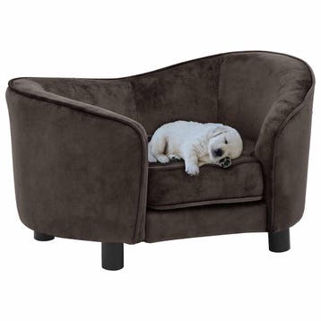 vidaXL Hondenbank 69x49x40 cm pluche bruin, Verzenden