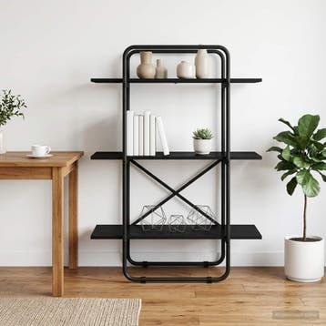 vidaXL Boekenplank 3-laags 60 x 35 x 105 cm PB Zwart eiken, Verzenden