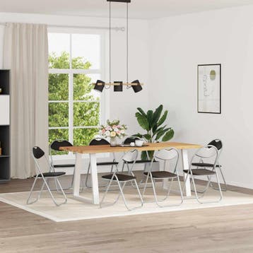 vidaXL Inklapbare stoel 8 st Kunstleer Zwart en Grijs, Huis en Inrichting, Stoelen, Verzenden, Nieuw