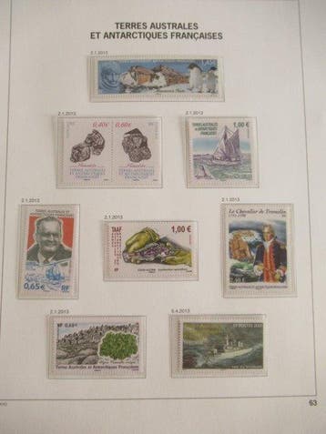 TAAF 2013 - Collection de timbres dans des feuilles DAVO