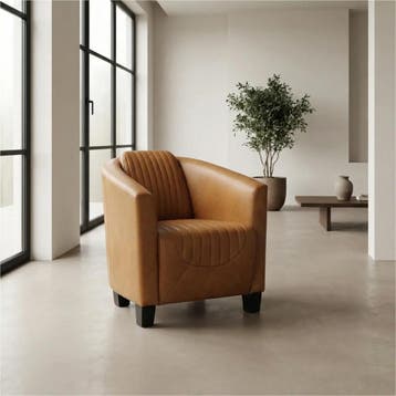 Leren fauteuil Press Special, Nieuw, Ophalen of Verzenden, Eigentijds, Klassiek, Retro, Romantisch, Vintage, 50 tot 75 cm