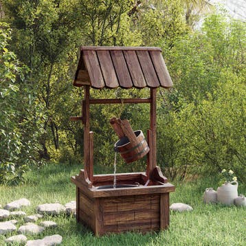 vidaXL Wensfontein met pomp 57x50x112 cm massief vurenhout, Tuin en Terras, Verzenden, Nieuw