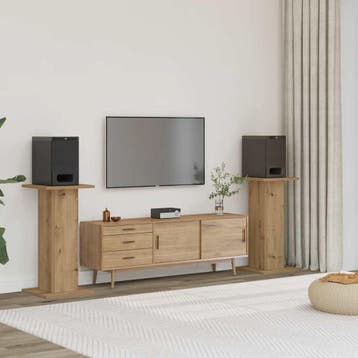 vidaXL Speakerstandaards 2 st 30x30x60 cm hout artisanaal, Verzenden