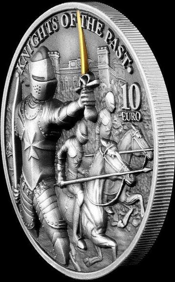 Malta. 10 Euro 2021 Knights of the Past, 2 Oz (.999)