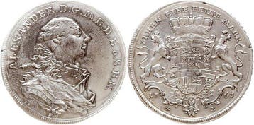 Duitsland, Brandenburg-Ansbach. Konv.-Taler 1763 Schwabach.