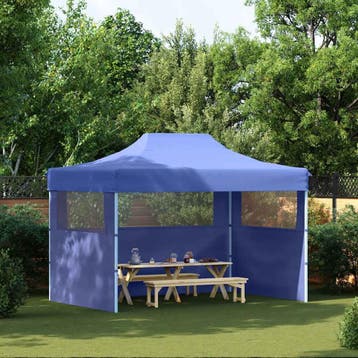 vidaXL Partytent met 3 zijwanden inklapbaar 3x4 m staal, Tuin en Terras, Verzenden, Nieuw