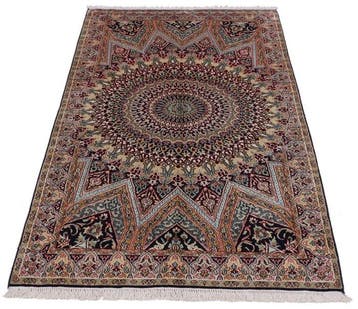 Nouveau tapis en soie cachemire - Très fin - Tapis - 163 cm