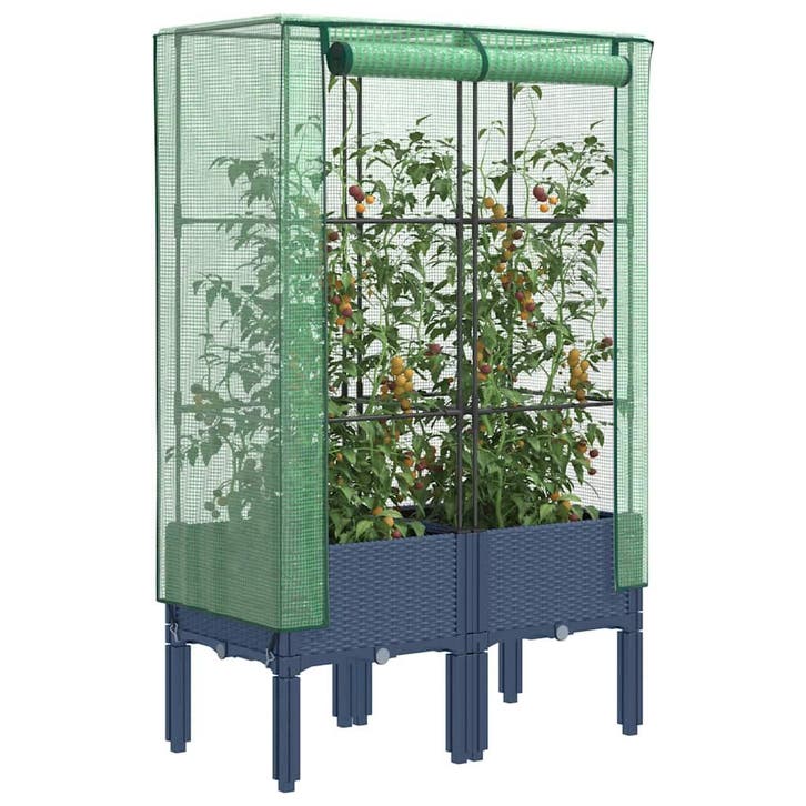 vidaXL Plantenbak verhoogd met kashoes 80x40x140 cm, Tuin en Terras, Bloempotten, Nieuw, Verzenden