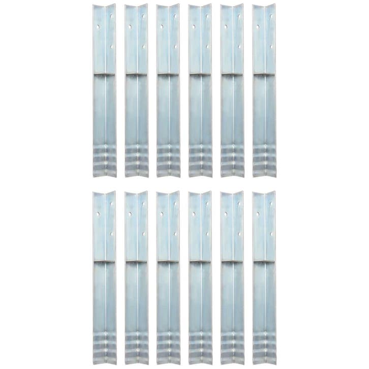 vidaXL Grondanker L-vormig 5x5x50 cm gegalvaniseerd staal 12, Caravans en Kamperen, Kampeeraccessoires, Nieuw, Verzenden