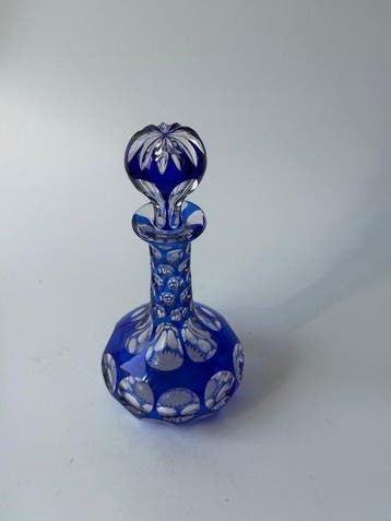 Baccarat - Parfumfles - blauwe ronde overlay - Kristal - 19°