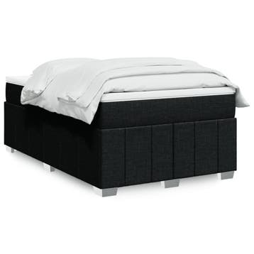 vidaXL Boxspring met matras stof zwart 120x200 cm, Verzenden