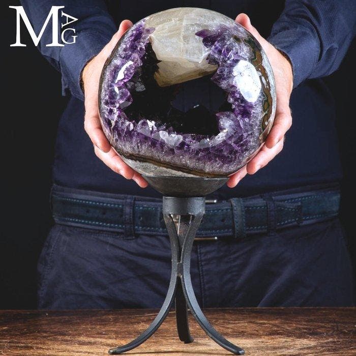 Buitengewone amethist bol - grote kwarts edelsteen -, Collections, Minéraux & Fossiles