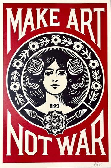 Shepard Fairey (OBEY) - Make Art not War (2003) Signed