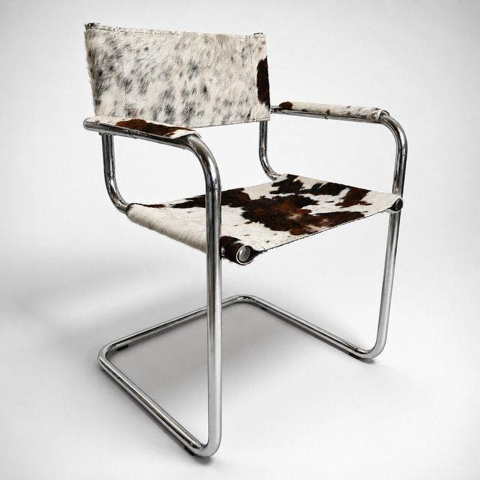 Chaise - Chaise cantilever. - Acier, Cuir, Chrome, cuir de, Antiek en Kunst, Antiek | Meubels | Stoelen en Sofa's
