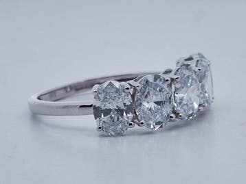 Zonder minimumprijs - Ring - 14 karaat Witgoud - 2.92ct. tw.