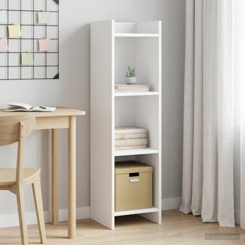 vidaXL Boekenkast Wit 30 x 30 x 111 cm Bewerkt hout, Verzenden, Nieuw