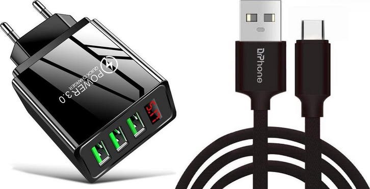 DrPhone Oplaad Set - Geschikt Voor PS5 Controller + 1 Meter, Games en Spelcomputers, Spelcomputers | Overige Accessoires, Nieuw