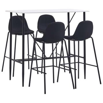vidaXL 5-delige Barset stof zwart, Verzenden, Nieuw