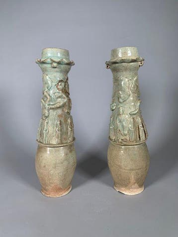Oud-Chinees Steengoed Paar vazen - Song-dynastie (960–1127