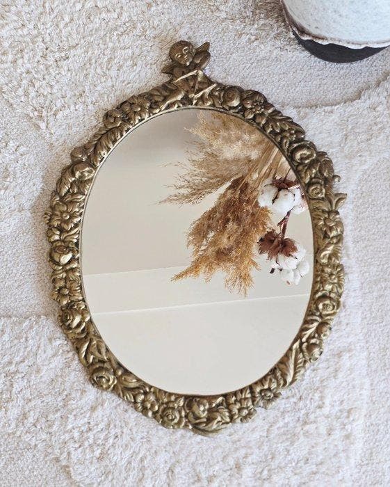 Wandspiegel - Messing, Glas, Antiek en Kunst, Curiosa en Brocante