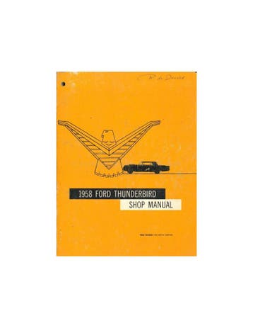 1958 FORD THUNDERBIRD WERKPLAATSHANDBOEK ENGELS (USA)