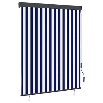 vidaXL Rolgordijn voor buiten 140x250 cm blauw en wit, Verzenden, Nieuw