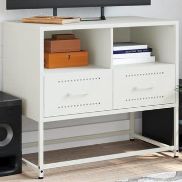 vidaXL Tv-meubel 68x39x60,5 cm staal wit, Verzenden, Nieuw