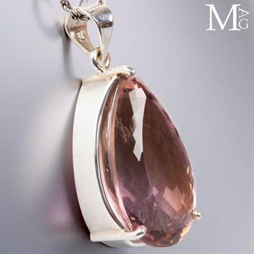 Grote ametrine hanger – 925 zilver Gecertificeerd Italiaans