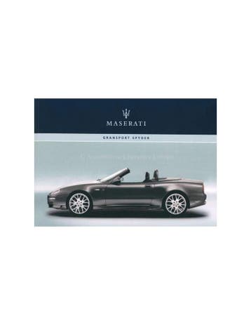 2006 MASERATI GRANSPORT SPYDER INSTRUCTIEBOEKJE ENGELS USA, Ophalen of Verzenden
