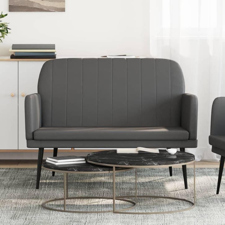 vidaXL Bankje 107x80x81 cm kunstleer grijs, Huis en Inrichting, Overige Huis en Inrichting, Nieuw, Verzenden