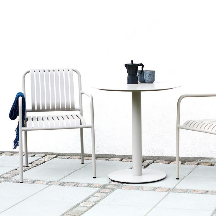 Ronde tuintafel ø70 cm | Zandkleurig | Metalen tafel, Huis en Inrichting, Tafels | Eettafels, Minder dan 50 cm, Minder dan 50 cm