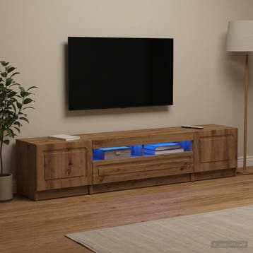 vidaXL 5-delige LED TV-kast Artisanaal eiken Bewerkt hout, Verzenden