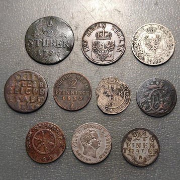 Duitsland. Lote de 10 monedas (4 plata) (Zonder