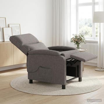 vidaXL Massage Relaxstoel Taupe Stof, Maison & Meubles, Fauteuils, Verzenden