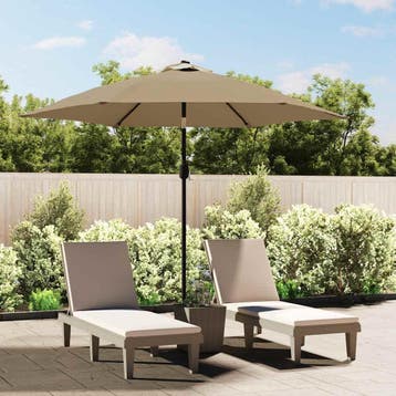 vidaXL Vervangingsdoek voor parasol 300 cm taupe, Verzenden, Nieuw
