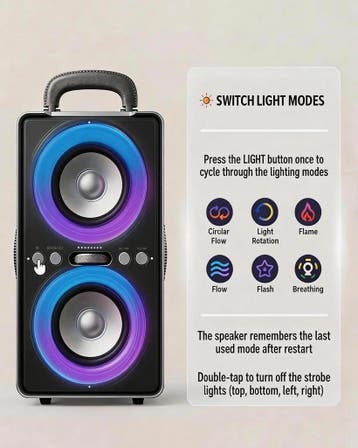ODIOMX 240W Bluetooth Muziekbox Groot, Krachtig, Luid Gel..., Ophalen of Verzenden, Nieuw