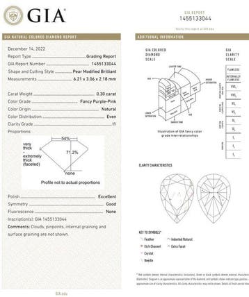 1 pcs Diamant (Natuurlijk gekleurd) - 0.30 ct - Peer - Fancy, Nieuw