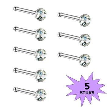 Fako Bijoux - Neuspiercing - Staafje Kristal - 3.0mm - Wit -, Verzenden