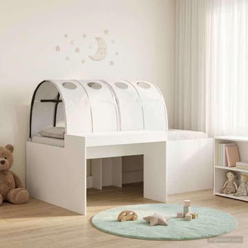 vidaXL Bed met Tunnel 3 st Wit Bewerkt hout, Huis en Inrichting, Slaapkamer | Bedden, Verzenden, Nieuw