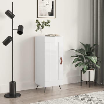 vidaXL Dressoir 34,5x34x90 cm bewerkt hout hoogglans wit, Huis en Inrichting, Kasten | Dressoirs, Verzenden, Nieuw