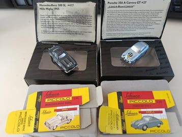 Schuco 1:90 - Modelauto (2) - Mercedes-Benz 300 SL / Porsche, Nieuw