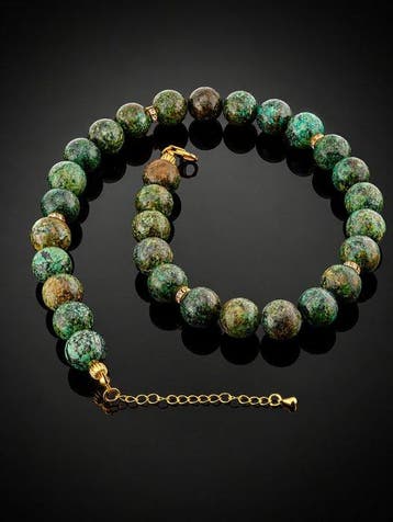 Afrikaanse turkoois ketting - 925 sterlingzilver -