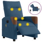 vidaXL Massagestoel elektrisch verstelbaar stof blauw, Verzenden, Nieuw