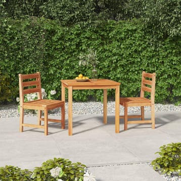 vidaXL 3-delige Tuinset massief teakhout, Tuin en Terras, Verzenden, Nieuw, Tuinset